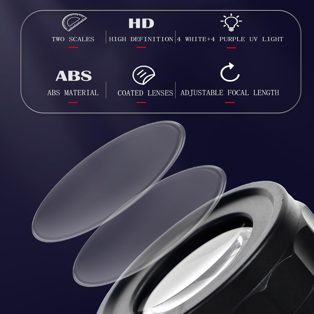 30X LED Jewelry Loupe Magnifier with Jewelry Scale and USB Rechargeable Light