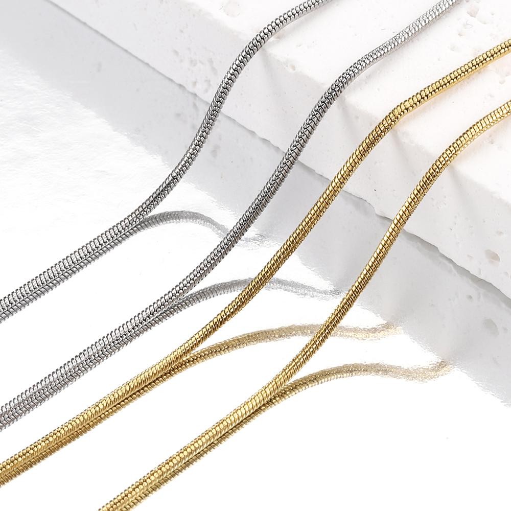5pcs Snake Necklace Chains Stainless Steel 45+5cm Diy Jewelry Wholesale Unisex