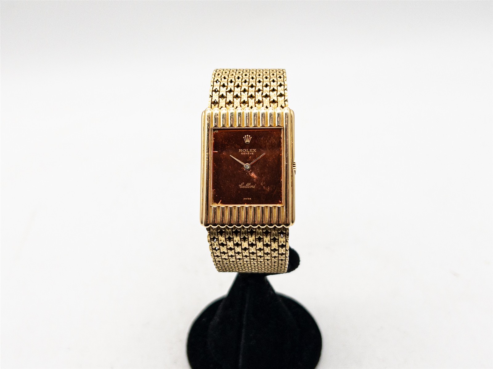 Vintage $40,000 ROLEX CELLINI RARE ORANGE DIAL 18k Yellow Gold Mens Watch 93g