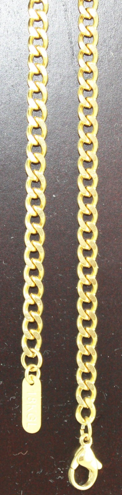 Chain Necklace Bracelet 18k gold plated Link Curb Cuban 4mm 7-36” Men’s
