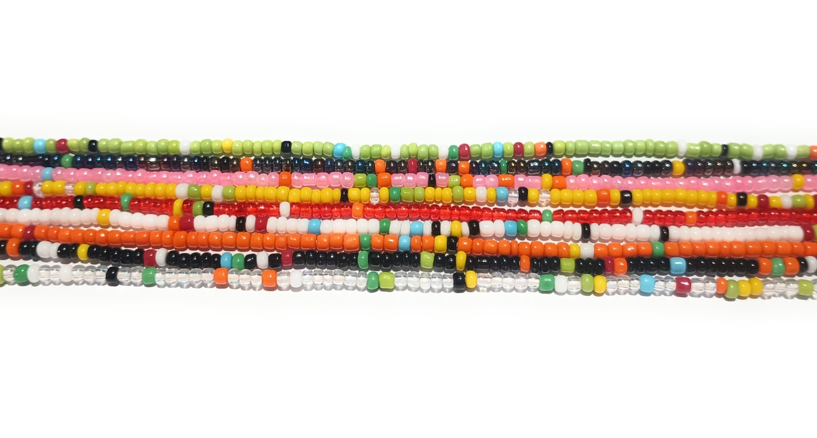 Colorful African Waist Beads, 44-Inch Tie-On Strands