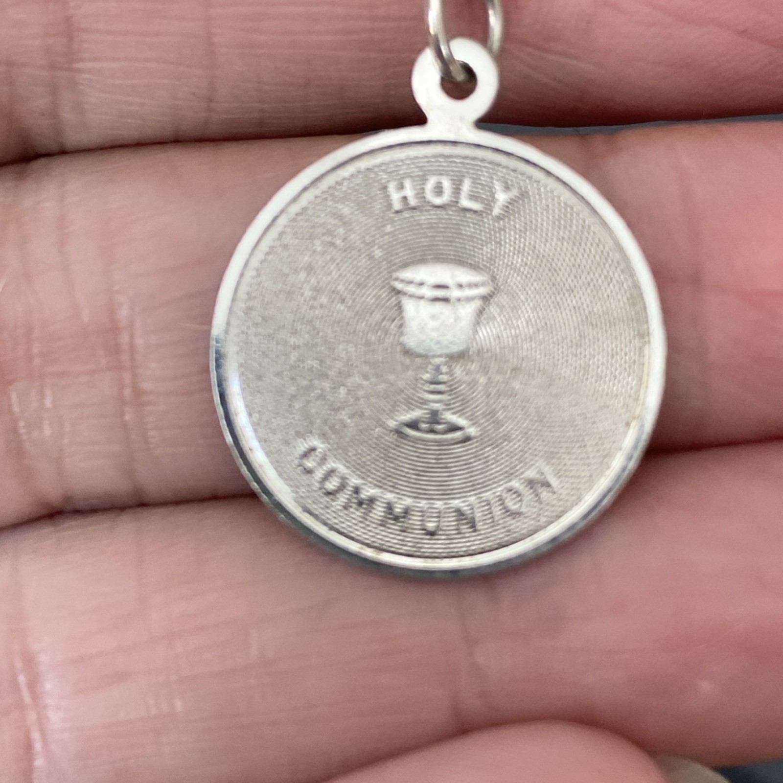 Vintage First Communion Sterling Silver Pendant Necklace 16″ 925
