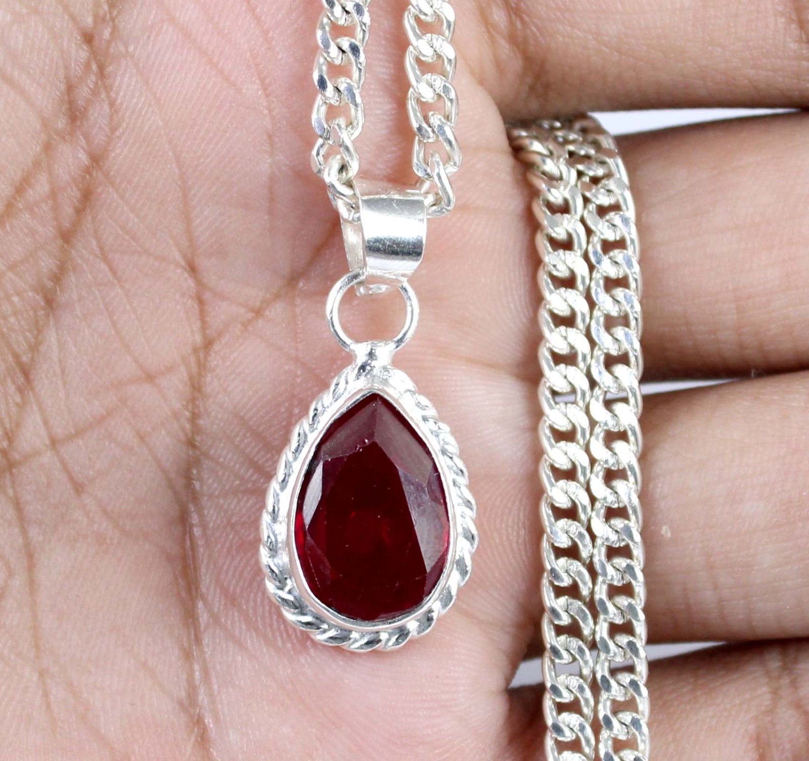 9.65 Ct Natural Red Sapphire Pear Gemstone Certified Men’s Pendant New Year Sale