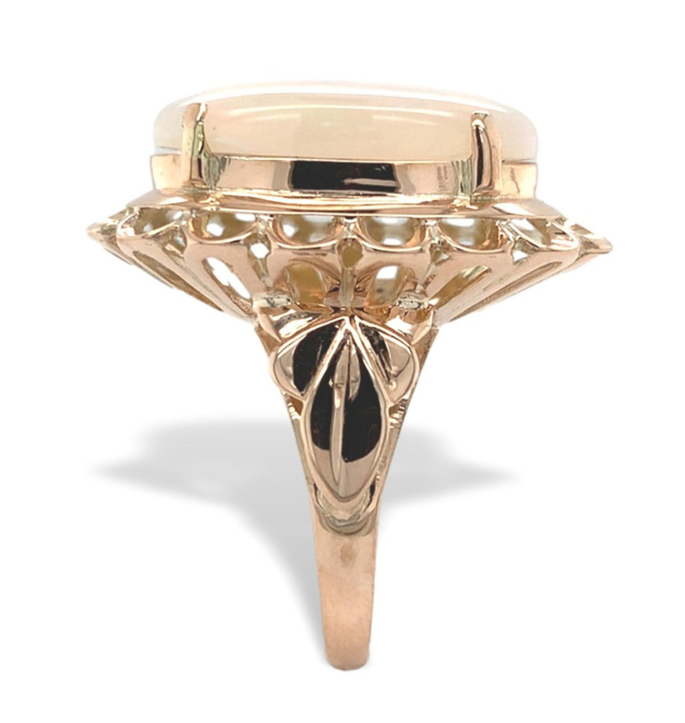 12k Yellow Gold 4.82 Carat Genuine Natural Australian Opal Ring 5.75 (#J7490)