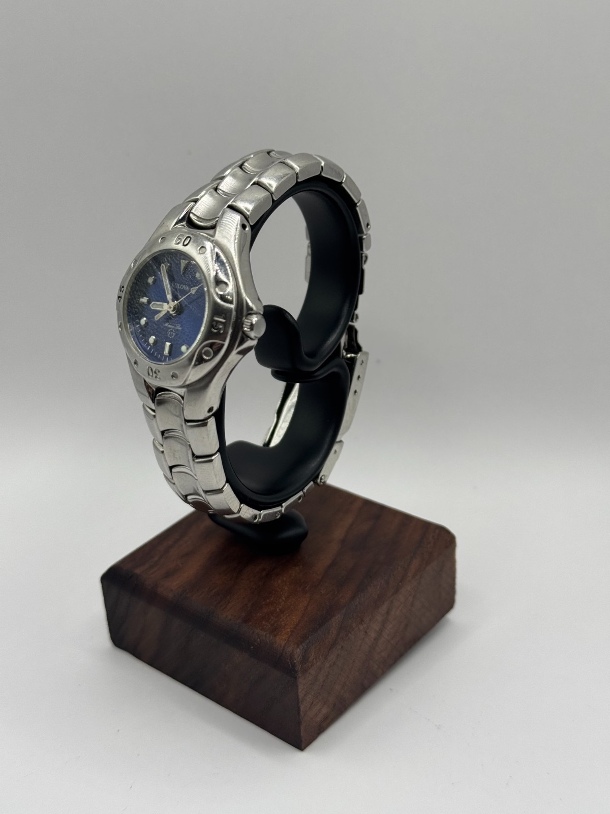 Neo Vintage Bulova Marine Star Midnight Blue Dial Ladies Watch Fresh Battery