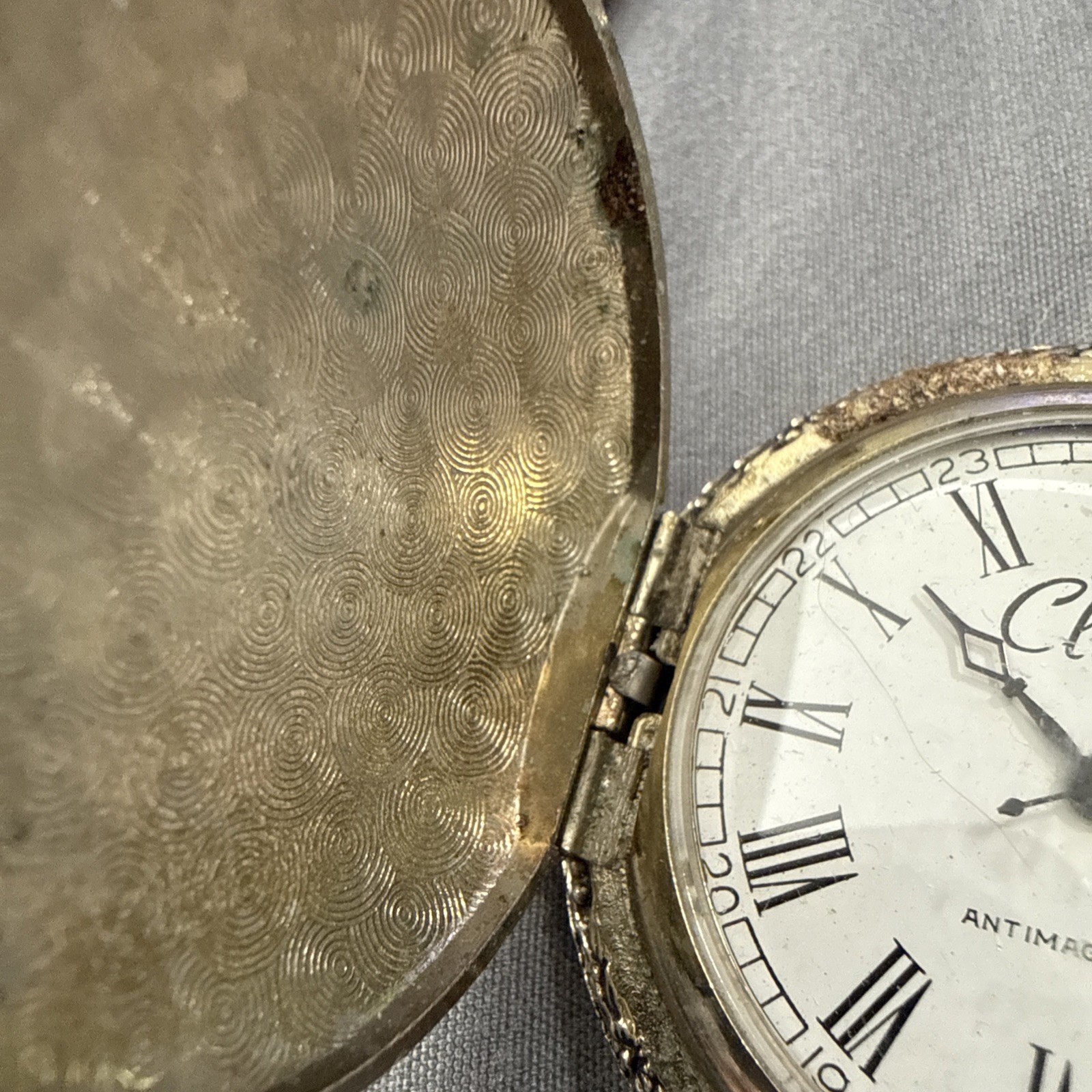 Vintage Pocket Watch For Parts Or possible Repair Only Cowboy/horse Theme