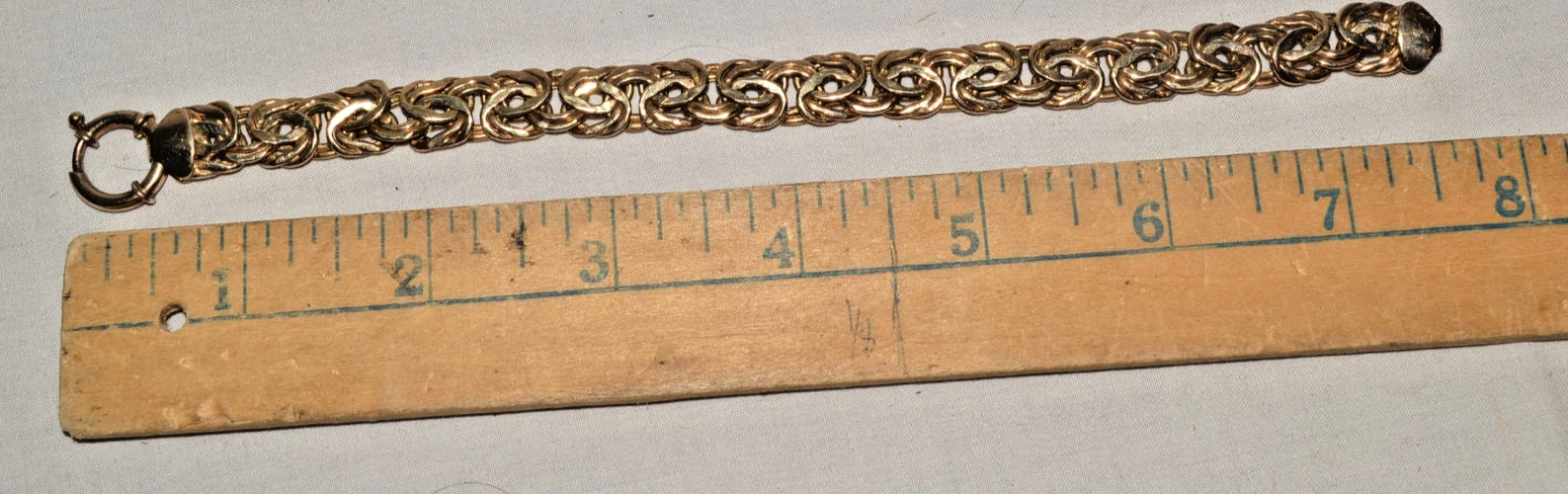 925 Turkish Turkey Byzantine type Bracelet 7.5” Gold Vermeil Sterling Silver