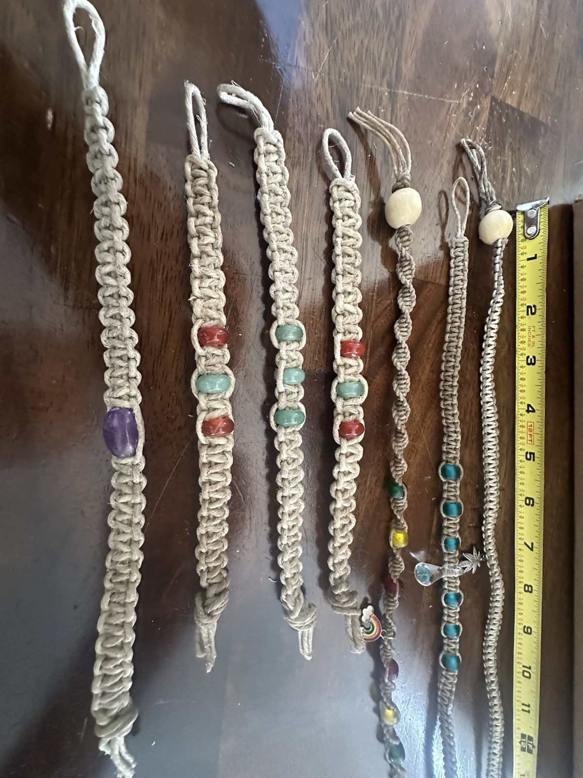 Handmade Hemp Necklace And Bracelet Lot