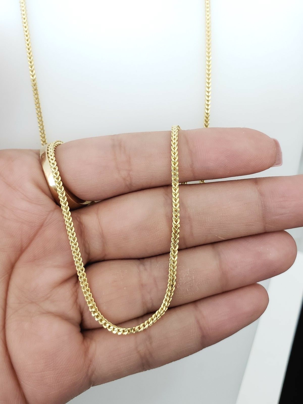 10K Yellow Gold Franco Box Chain Link 2mm Thin Necklace 20 Inches Unisex