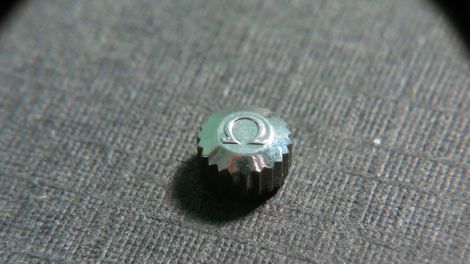 Omega crown stainless steel 4.9mm-5mm (approx) – Genuine, for watch repair
