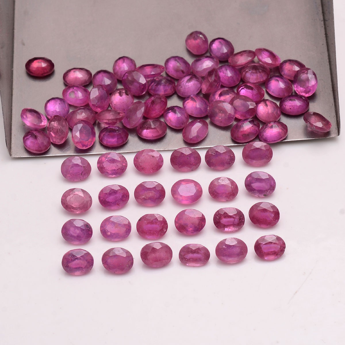 Royal Red~ Lot 23 Pcs Natural Ruby Mozambique 5mmx4mm Oval Cut Loose Gemstones