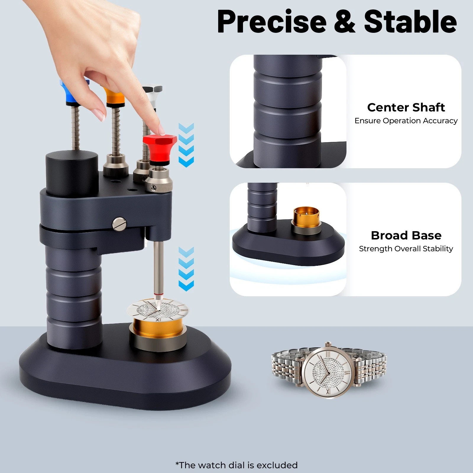4-Pin Watch Hand Press Tool High Precision Watchmaker Repair Setting Kit
