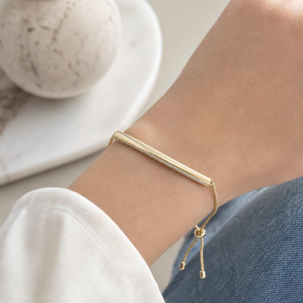 Kendra Scott CZ Slide Bracelet OTT Lux Gold Metal – New
