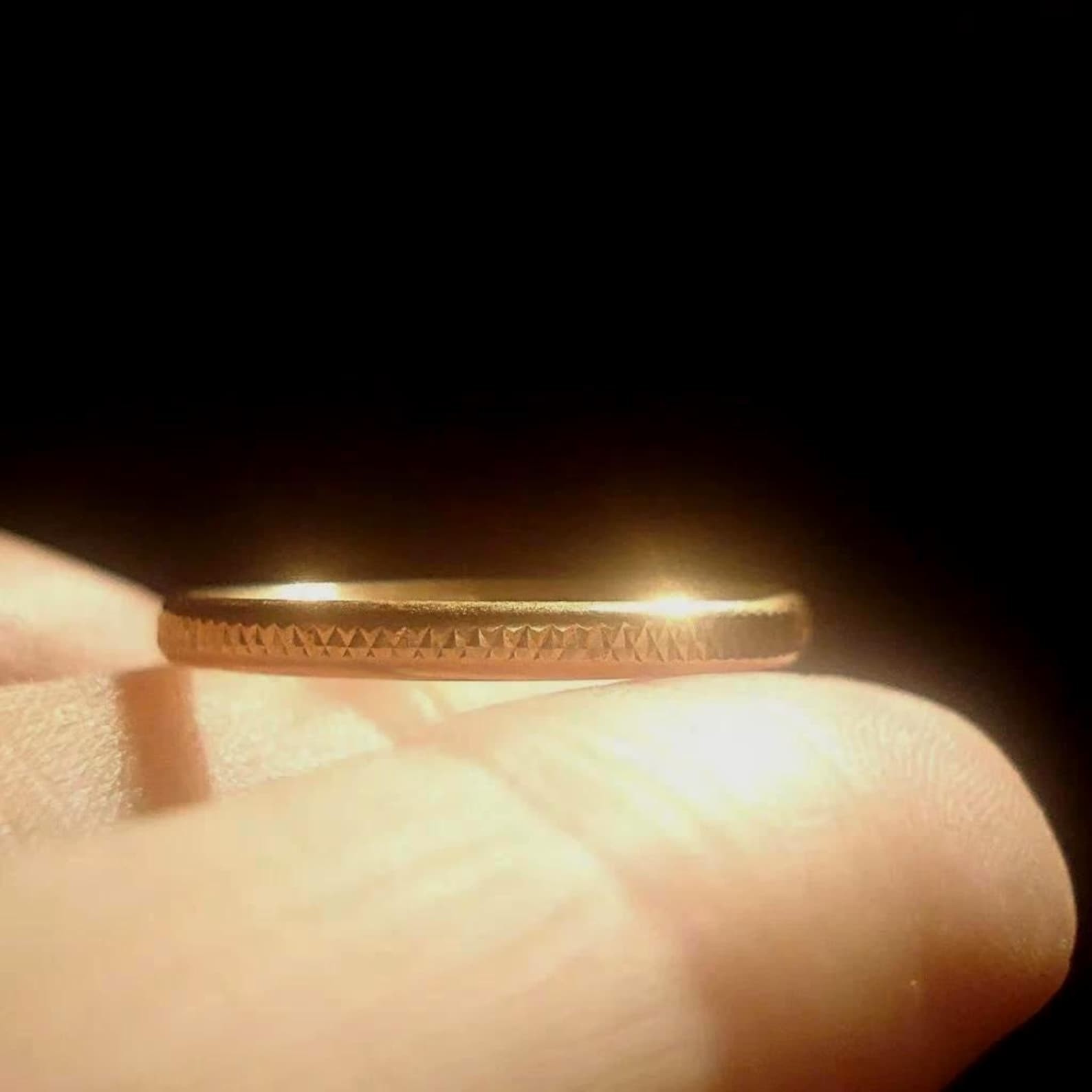 Gothic, 18k, Victorian Wedding Band, Classical Variegated Design, Wedding Ring,8