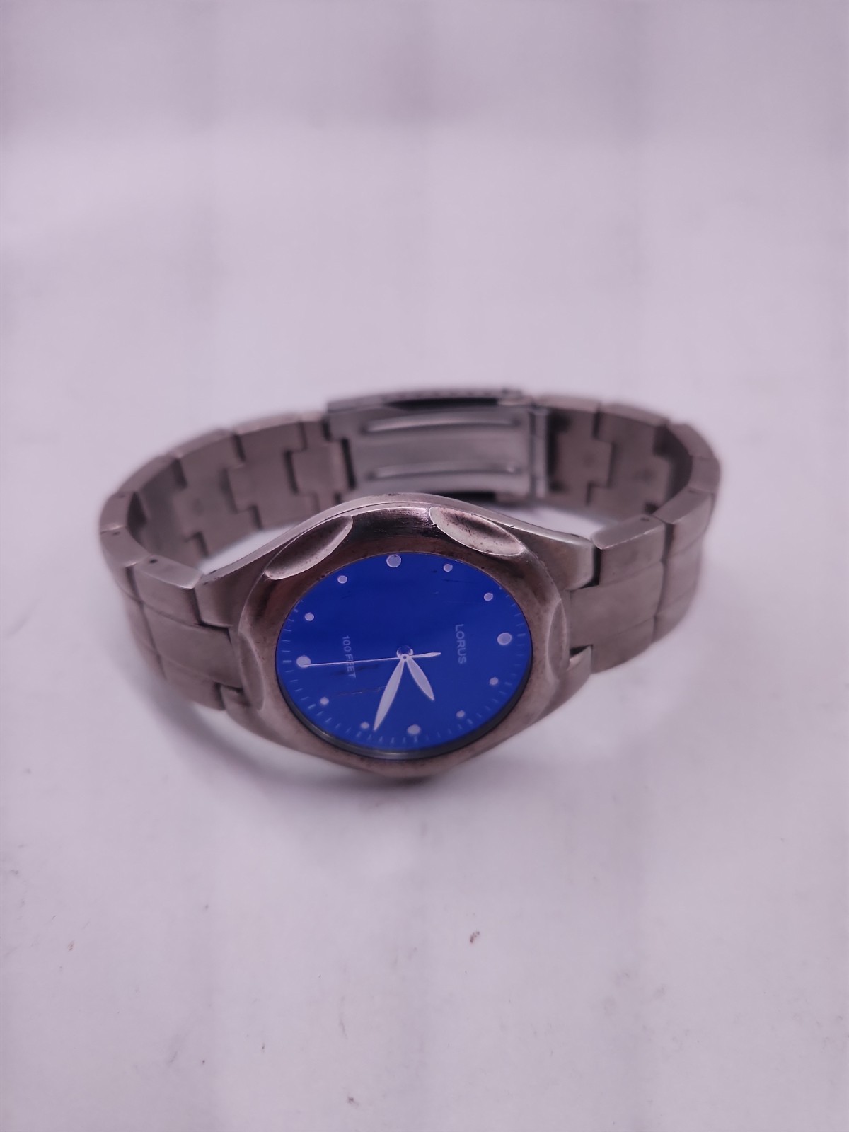 LORUS Mens Watch Steel Case Blue Dial Silver Tone Quartz 30m WR LR0367