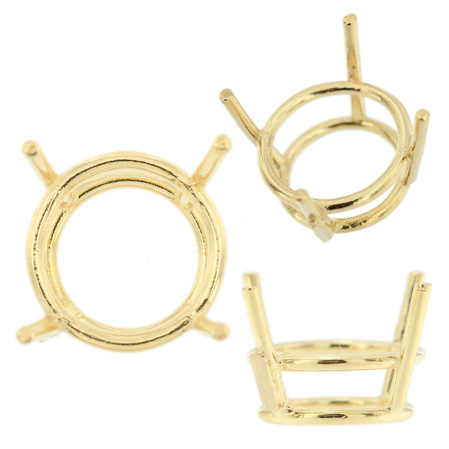 14K Yellow Gold Round Wire Basket Setting Mounting 4 Prong 0.02ct – 38.00ct