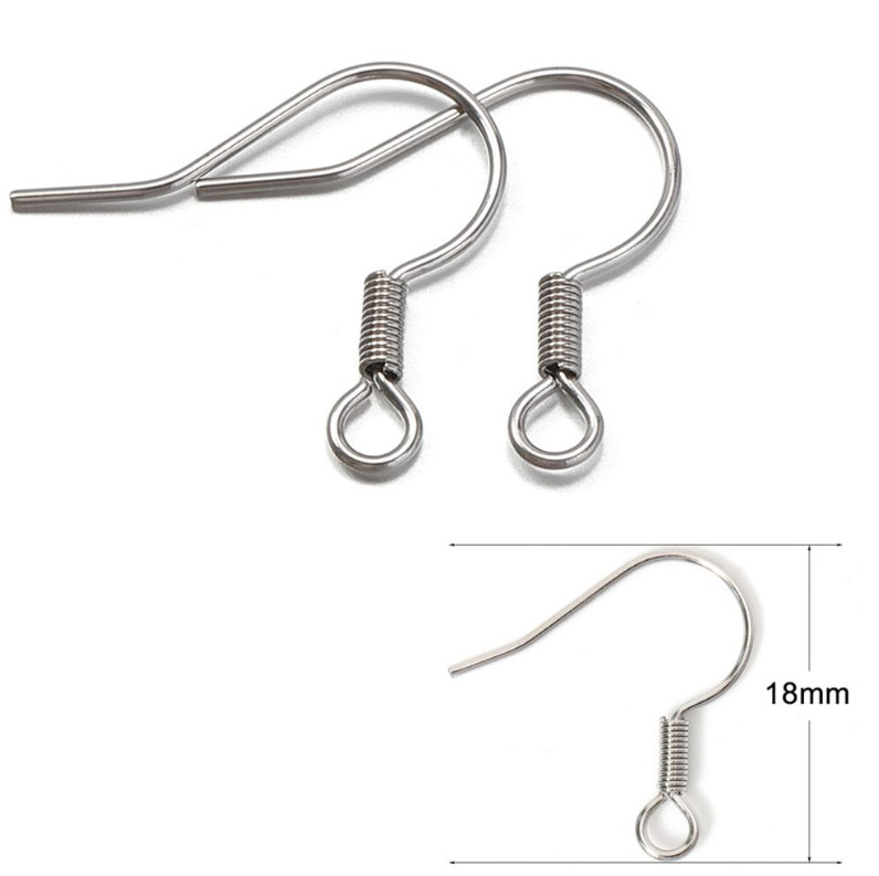 10Pairs 316 Stainless Steel Earring Hooks Finding Ear Wire Jewelry Making PS1