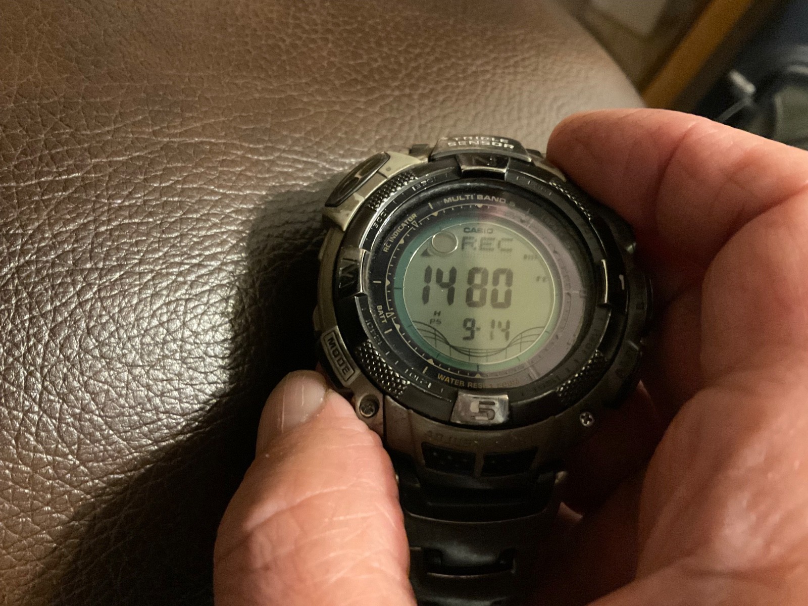 Casio Pathfinder PAW-1500T Solar Muti-Band, Triple Sensor, Tide, Titanium Band