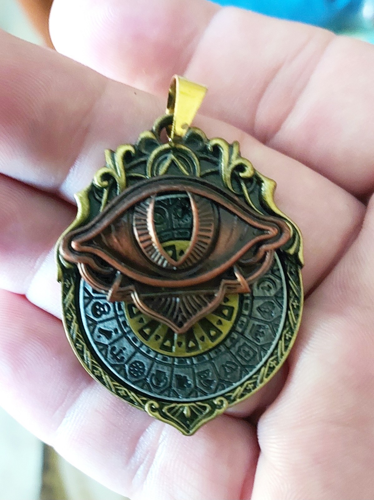 Tarot Vision Pendant, Vintage Astrology Jewelry