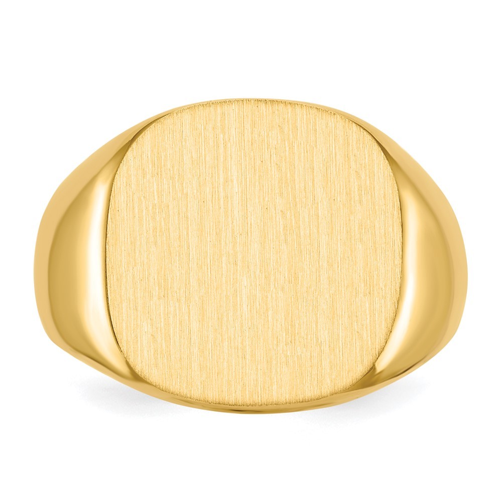 10k Yellow Gold 16.0×17.0mm Closed Back Men’s Signet Ring Sz 10