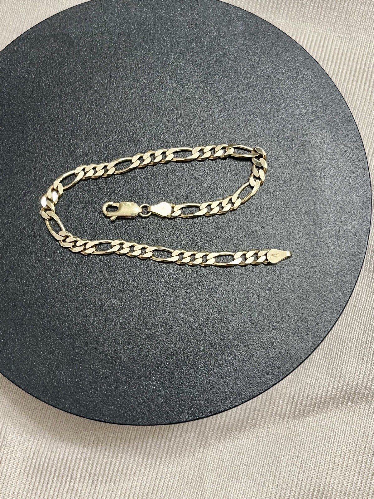 14k Solid Italian Gold Figaro Bracelet