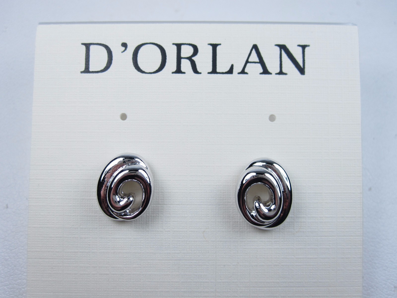 D’Orlan Rhodium Plated Pierced Earrings – Lead and Nickel Free 0423