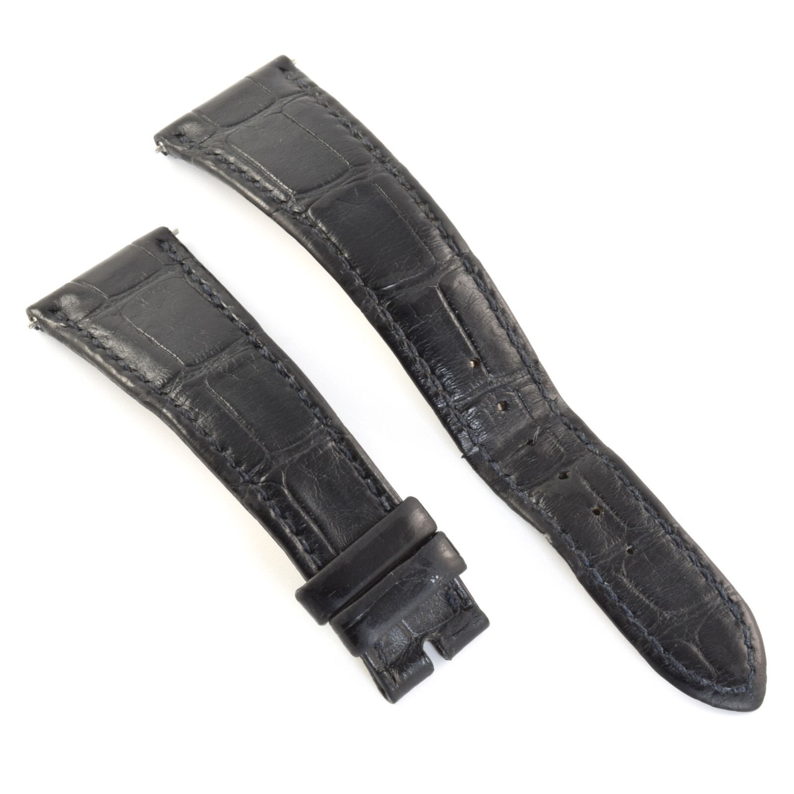 Authentic Patek Philippe Black Alligator Mens 22mm to 16mm Wide Watch Strap