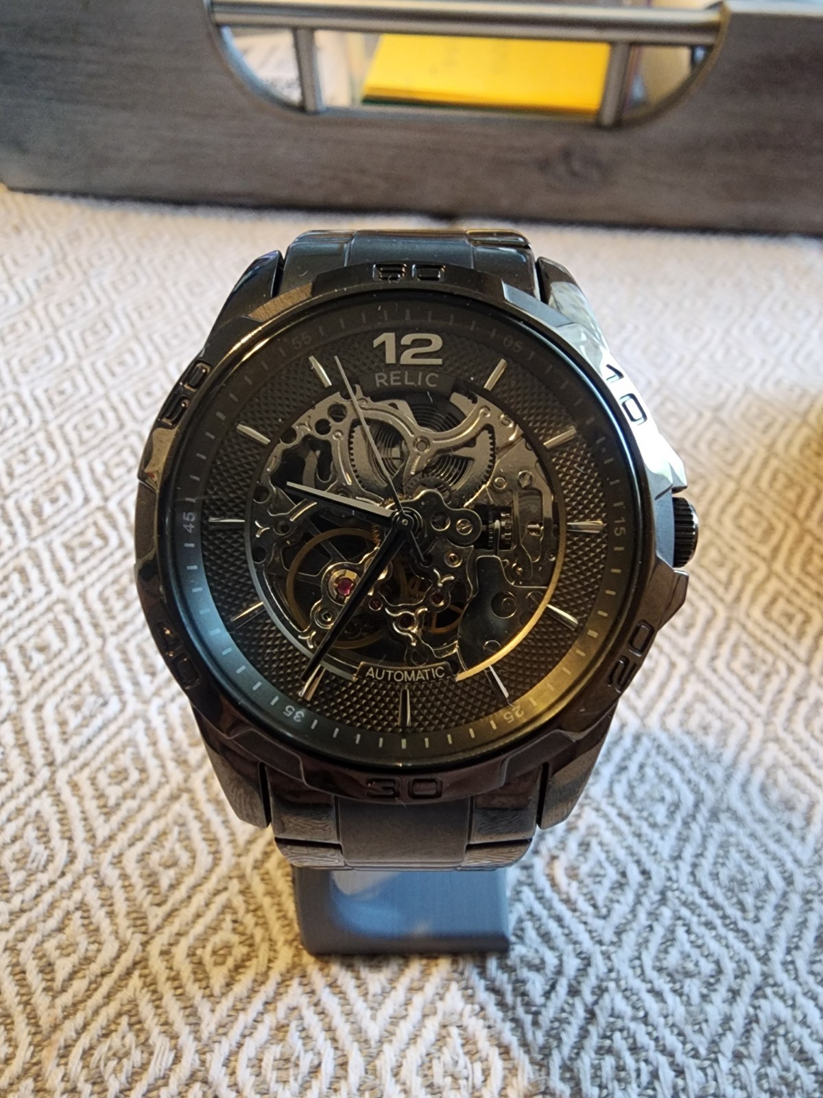 Relic by Fossil Men’s Automatic Skeleton Gunmetal 43mm Watch ZR11853