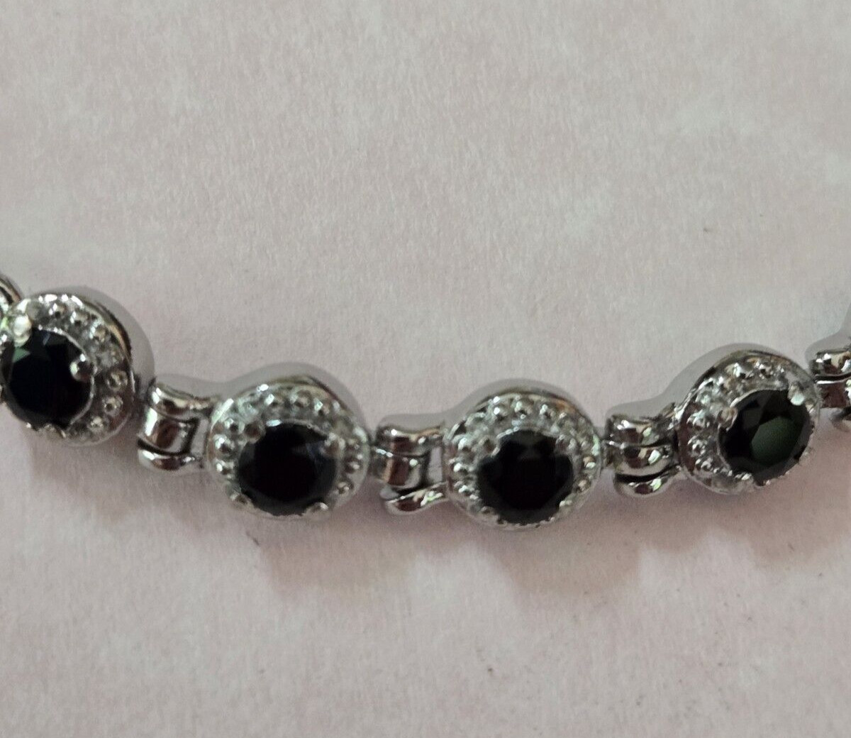 Black Spinel Tennis Bracelet in Surgical Stainless Steel (6.50-8.0) 4.75 ctw