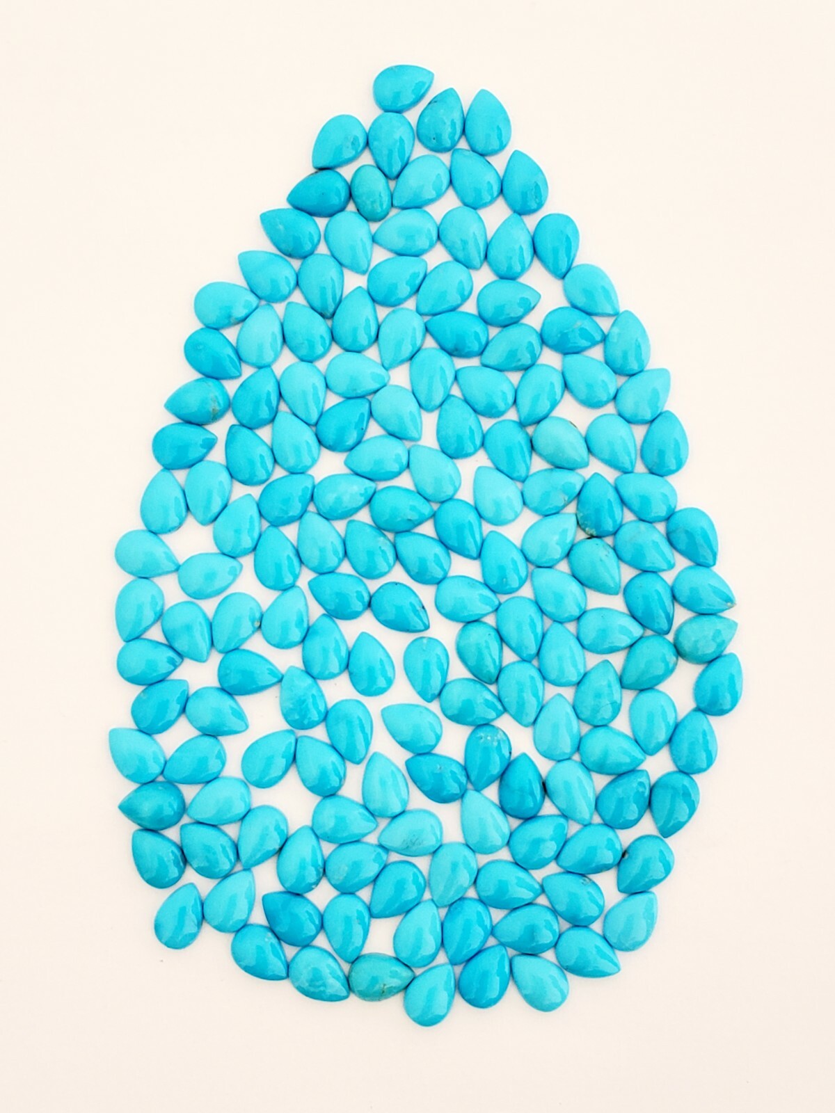 10 Pear Shaped 100% Natural Arizona Turquoise Cabochons 5x7mm