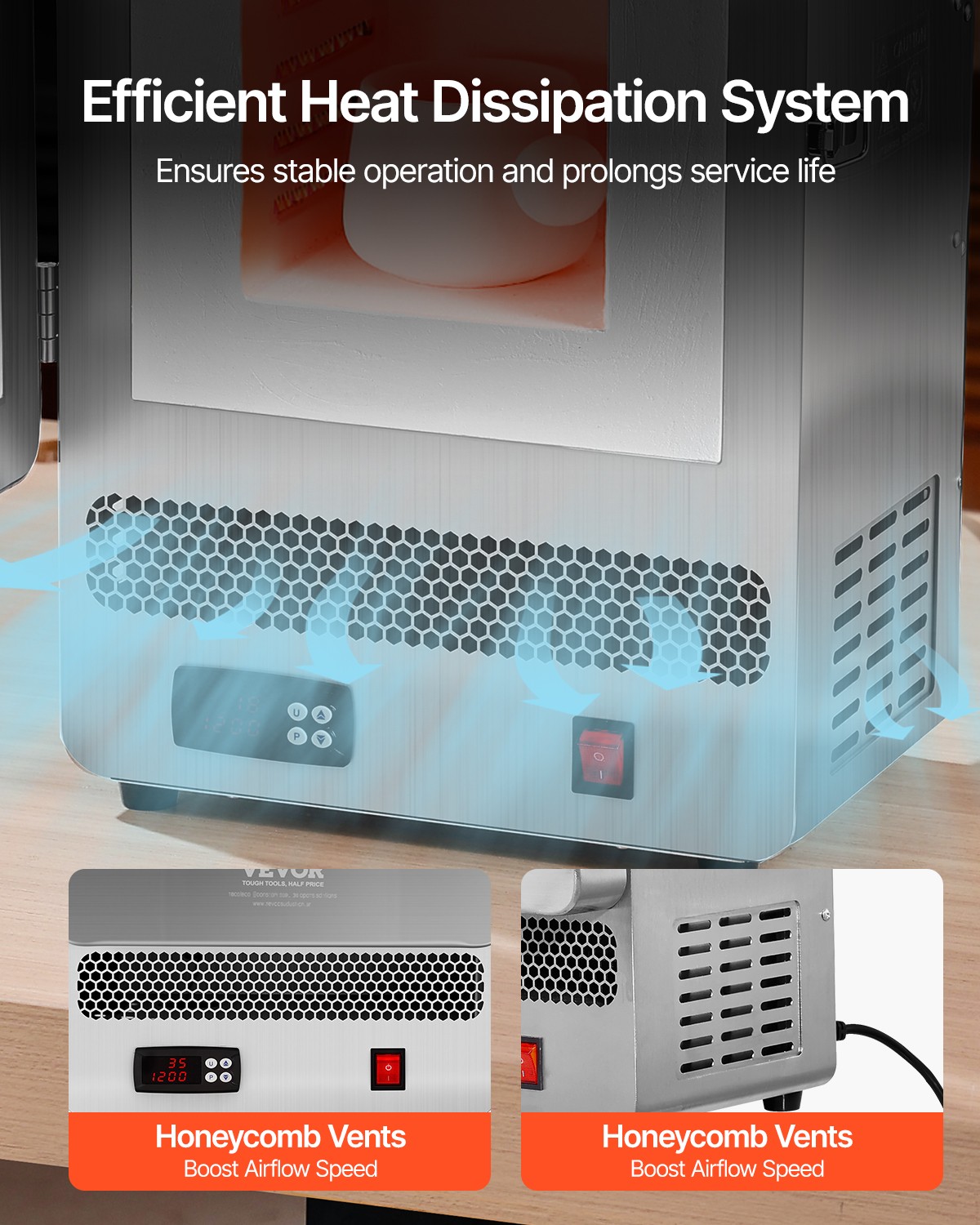 VEVOR Tabletop Kiln Melter Electric Kiln 1500W 2192℉ Max Temperature Furnace
