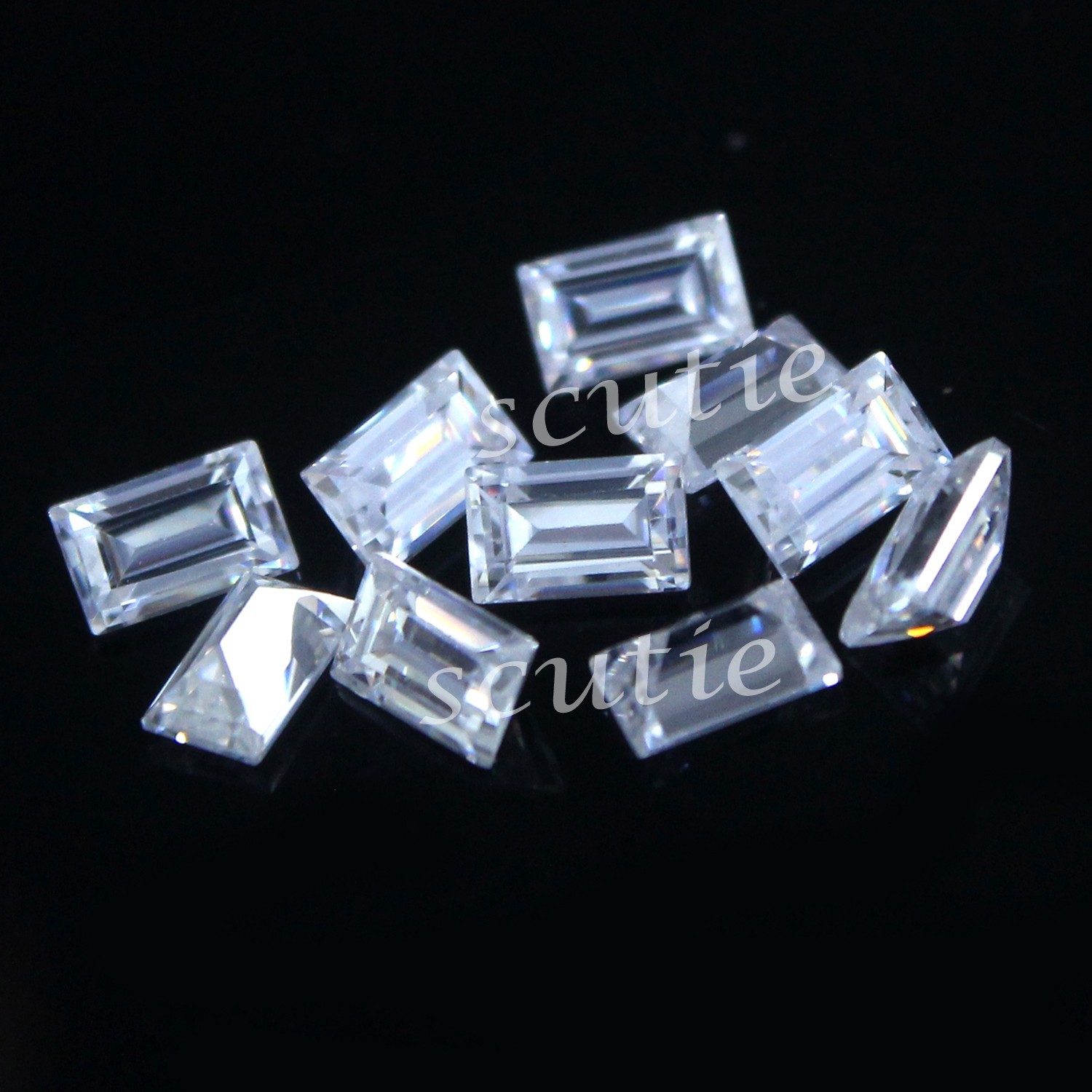 Natural DF Color VVS1 Excellent 1×2 MM Baguette White Clarity Diamond 10 Pcs Lot