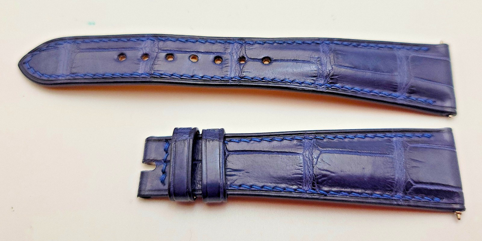 NEW? Authentic Handdn JE Rosso Navy Blue watch strap 20/14mm,75+115mm