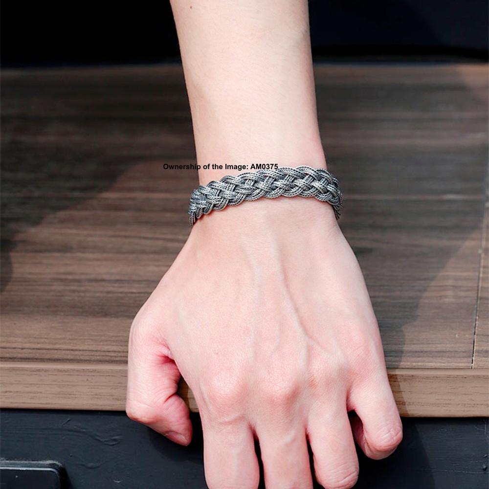 Pure 925 Sterling Silver Wide Wheat Link Chain Bracelet – Braided Spiga Design