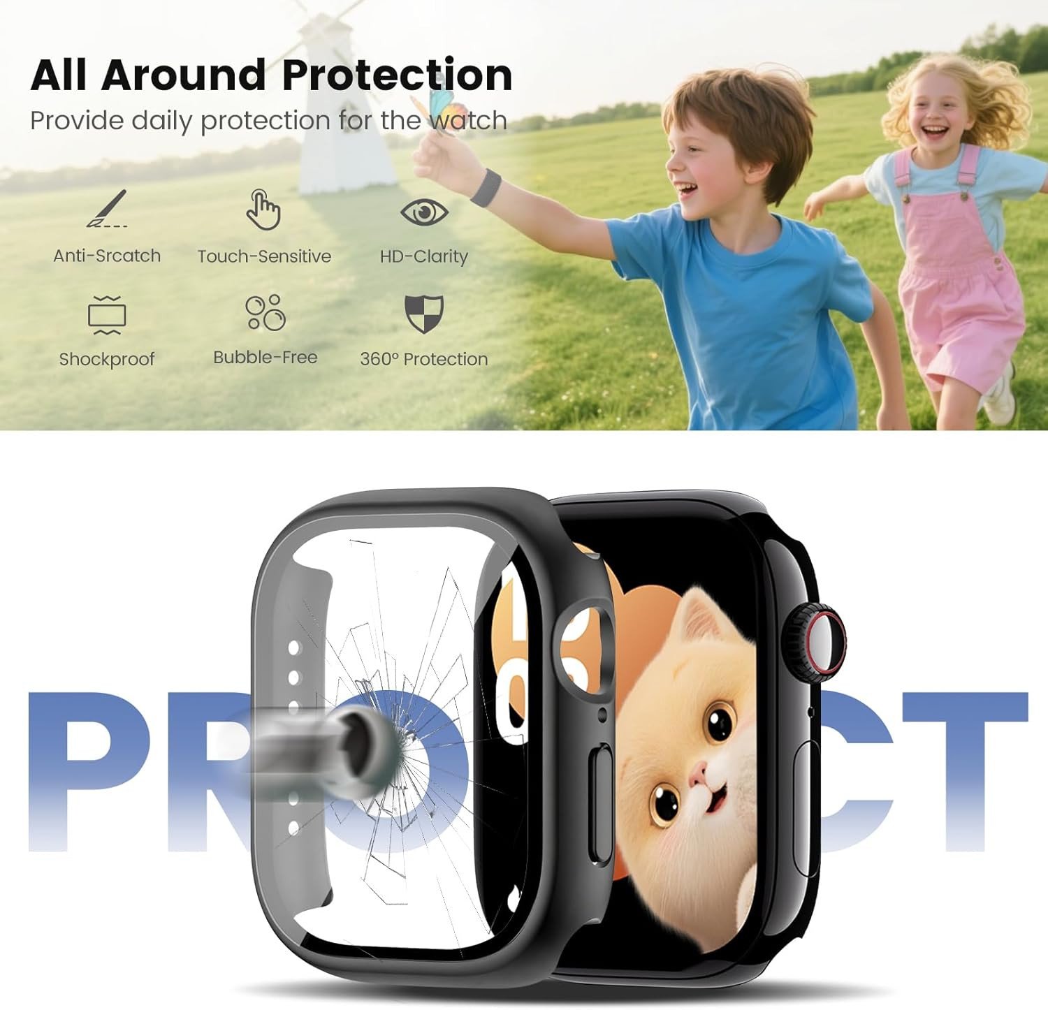 Compatible with Kids Apple Watch Band and Case 38Mm 40Mm 41Mm 42Mm 44Mm 45Mm, Ny
