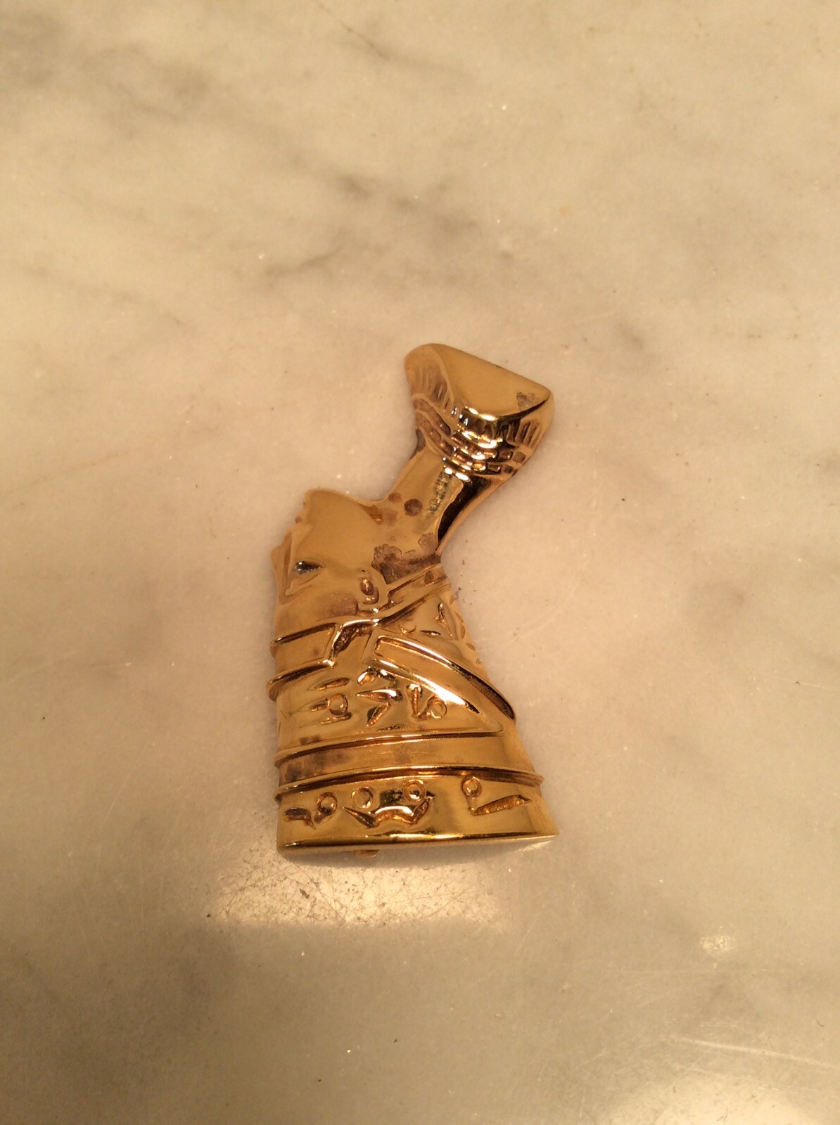 JCF Vermeil Sterling Silver Gold Color Egyptian Nefertiti Pendant