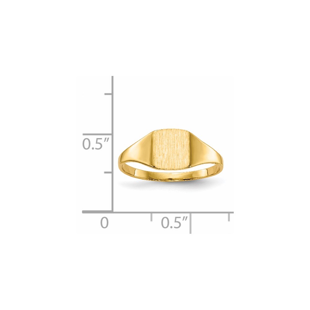 14k Yellow Gold 6.5×7.0mm Closed Back Signet Ring Size 6