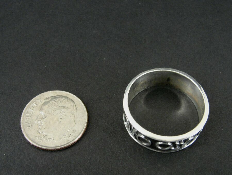 Ring Silver Male and Female Symbols Design Band Sterling 925 Size 9 Ring