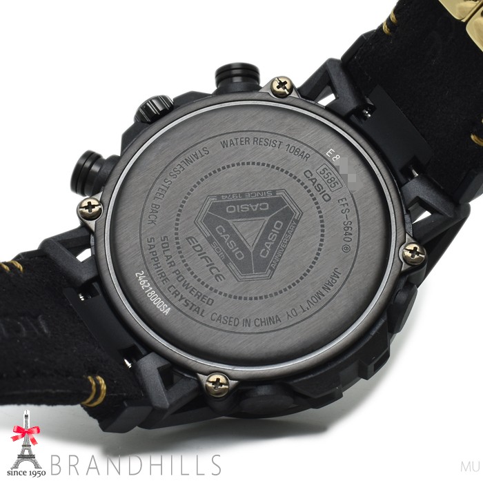 Casio Watch Edifice 50th Anniversary Solar Carbon SS Aluminum Alcantara