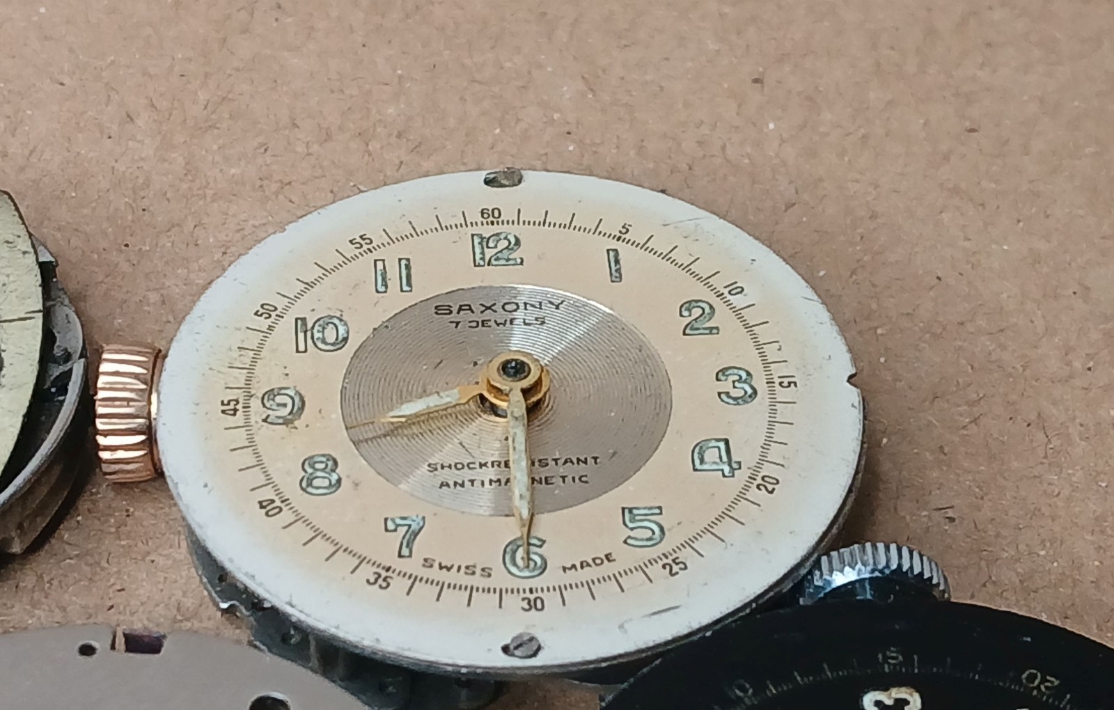 Vintage Watch Movement Lot Benrus Westfield Windsor Sperina Saxony 10pc Parts