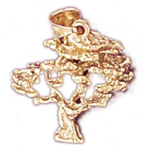 Tree Charm Pendant 14k Gold (2.4 Grams)