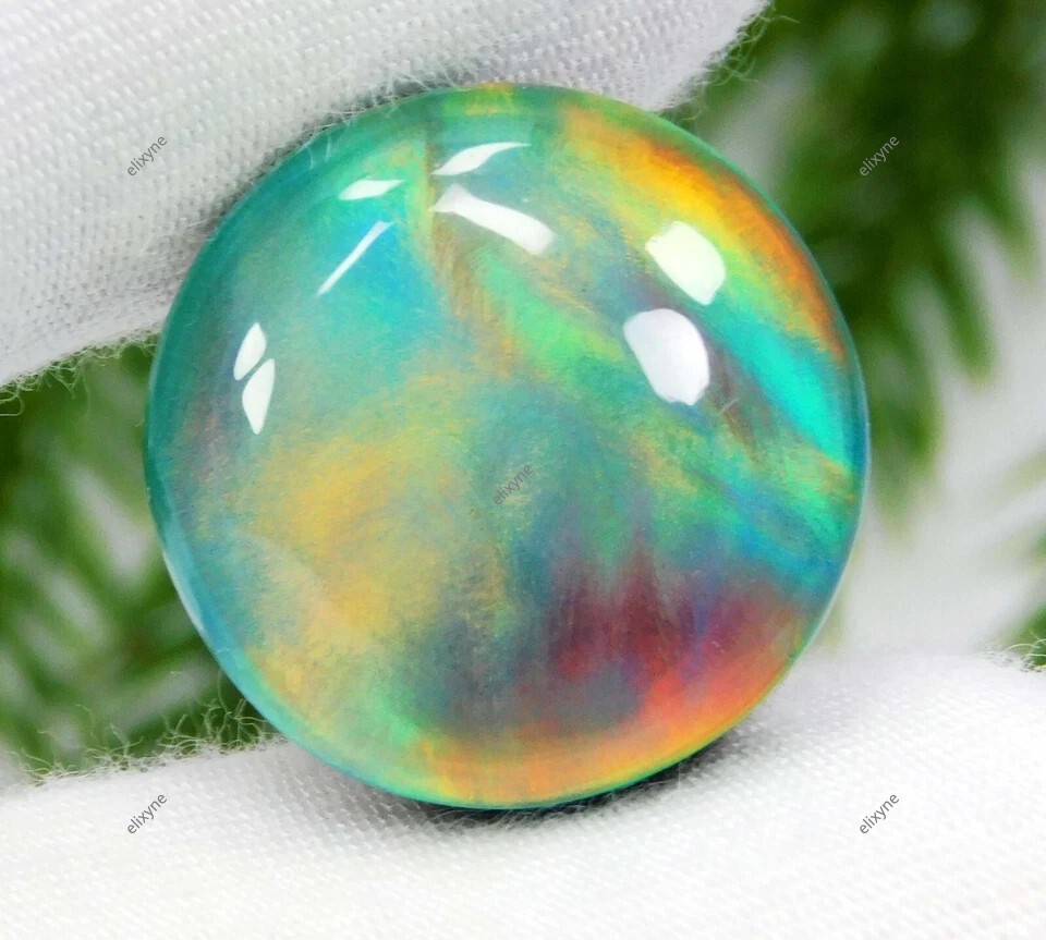 9+ MM Natural Doublet Aurora Fire Opal Cabochon Certified Gemstone Limited Stock