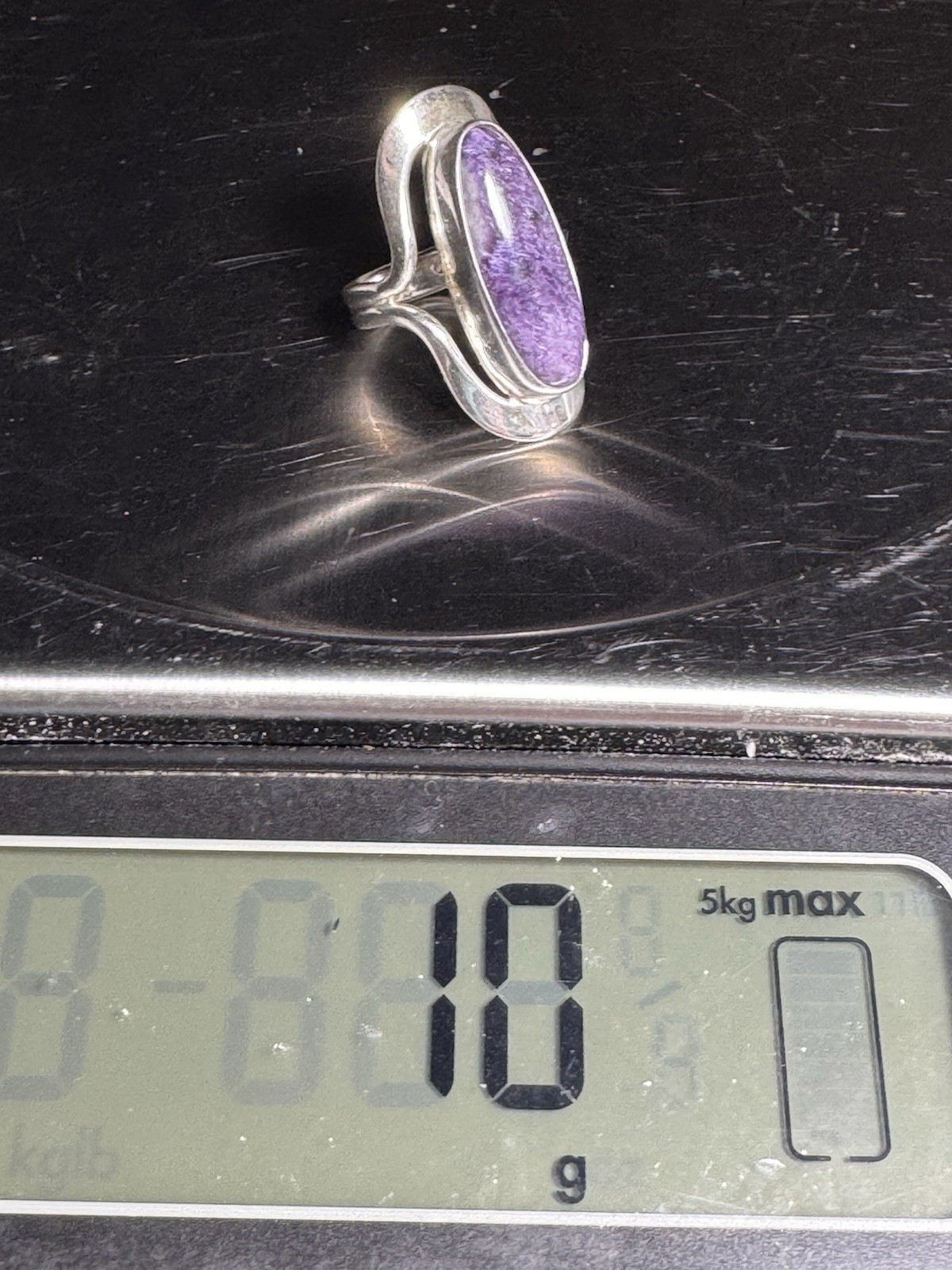 Dominique Dinouart DDD Sterling Silver Charoite Bracelet Ring Set 925 Mexico Mod