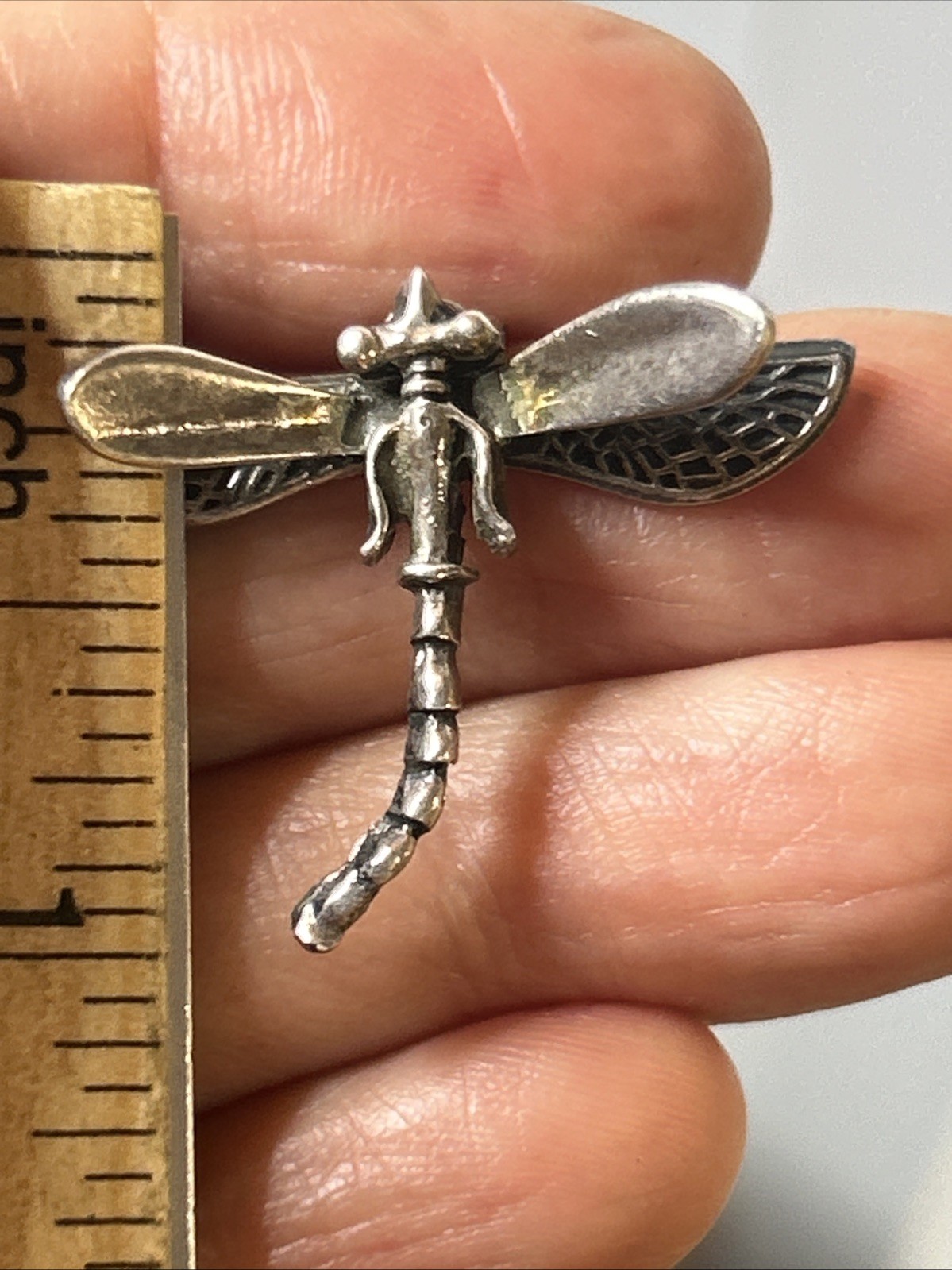 47. Vintage Sterling 925 DRAGONFLY Detailed Stud Earrings 30mm x 25mm, 8g