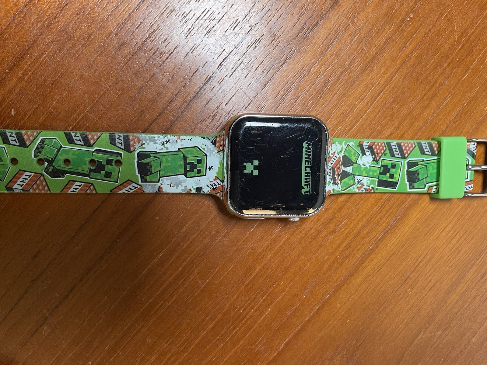 Minecraft Mojang Boys Kids LCD Digital Wrist Watch Green Works!