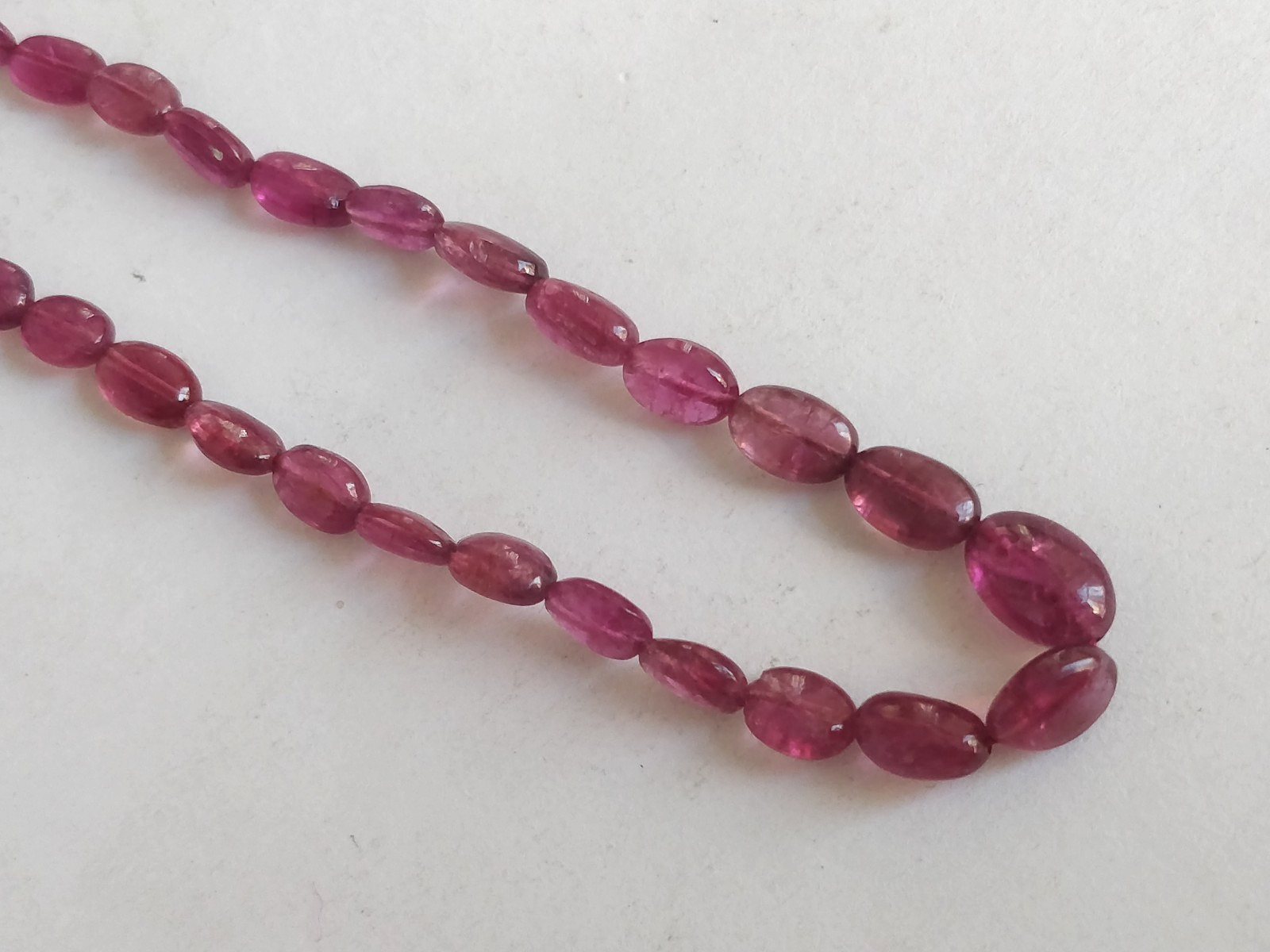 Rubellite Tourmaline Oval nuggets 5 – 8 mm Pebble Beads 16″ loose strand