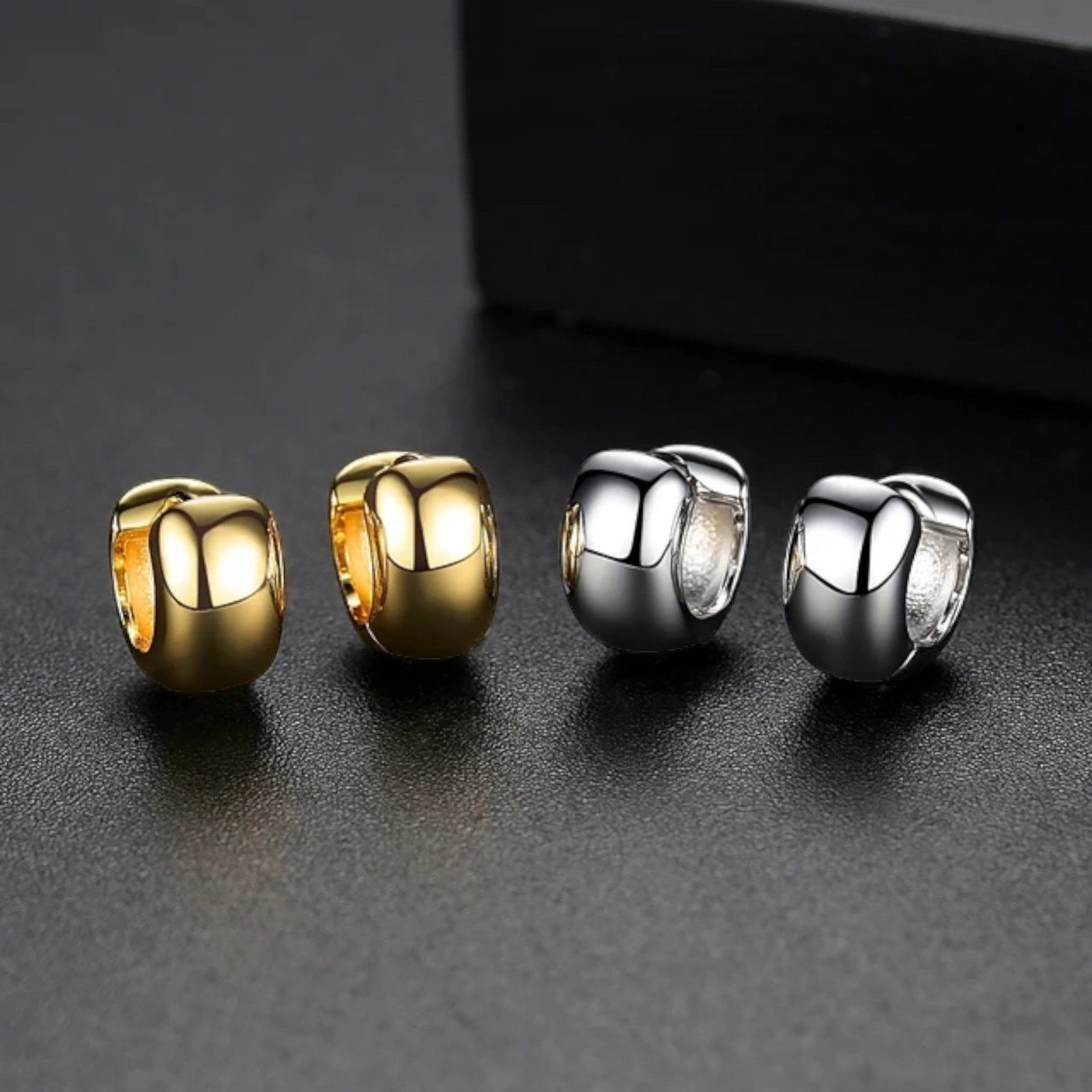 Gold Plated 10mm Hoop Earrings Unisex Hip Hop Fashion Jewelry Women, Men