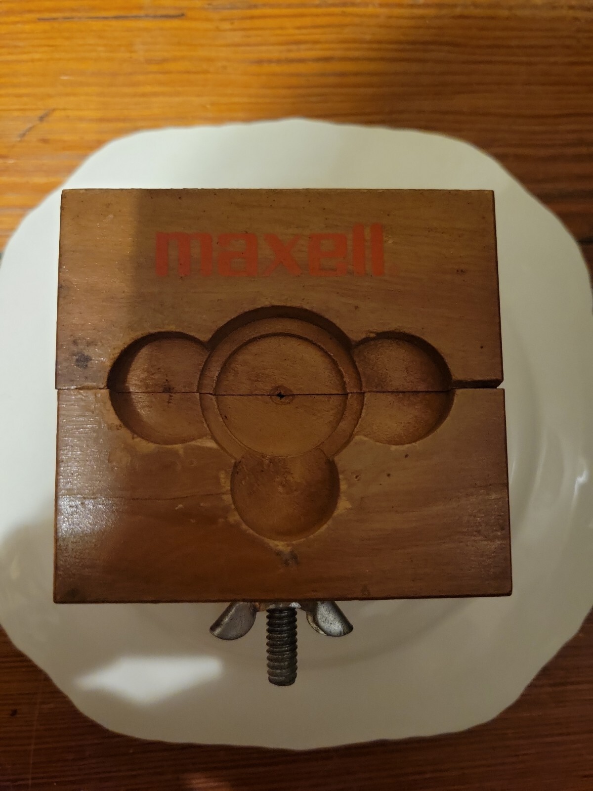 VTG Maxell Wooden Watch Case Movement Holder