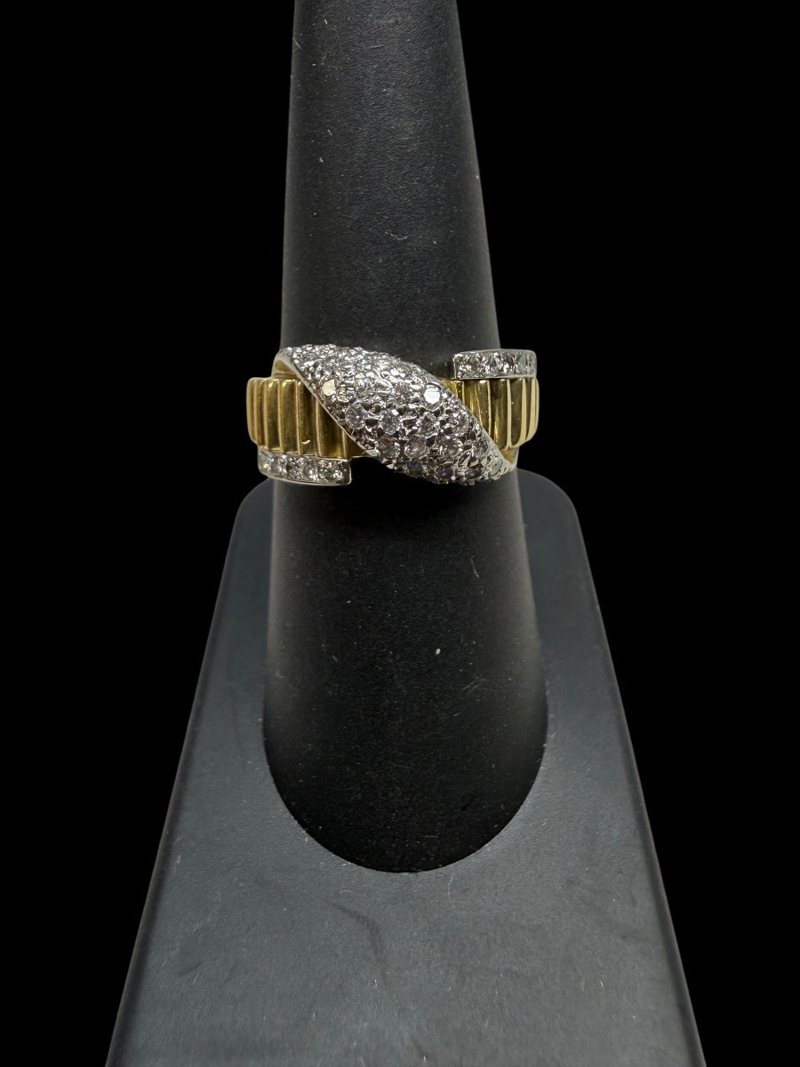Lady’s Diamond Cluster Ring 38 Diamonds .38 Carat T.W. 18K 2 Tone Go (MP3071941)