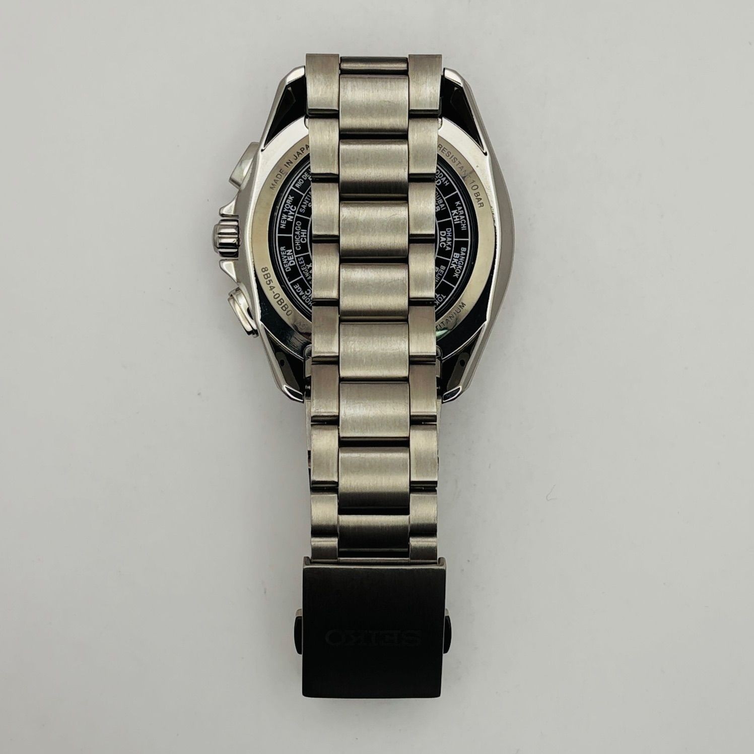 (T815) Excellent Condition Normal Operation SEIKO Radio Solar BRIGHTZ World Time